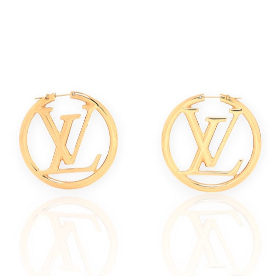 gold lv earrings hoops
